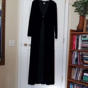 Velvet full length dress coat